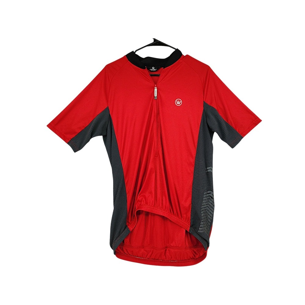 Canari Cycling Jersey S Men Red 1/4 Zip Short Sleeve Bike Shirt Performance READ